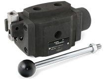DM-T-03-3C60-W-10,شیر دستی هیدرولیک  شیر دستی 3/8 سر راهی وسط باز فنری ترک هیدرولیک