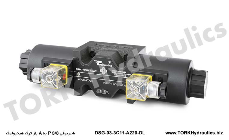 شیربرقی 3/8 P به A باز ترک هیدرولیک, Hidrolik Tork açmak için 3/8 P solenoid valf