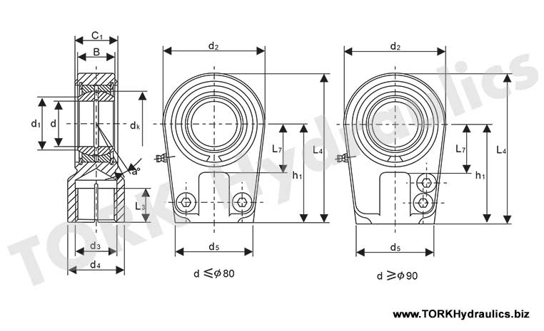 قرقری سرجک داخل 50 رزوه M45x1.5 هیدرولیک, Head pulley inside 50 threads M45x1.5 hydraulic