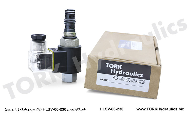 شیرکارتریجی HLSV-06-230 ترک هیدرولیک (با بوبین), Hidravlik kartric klapan HLSV-06-230 (bobin ilə)