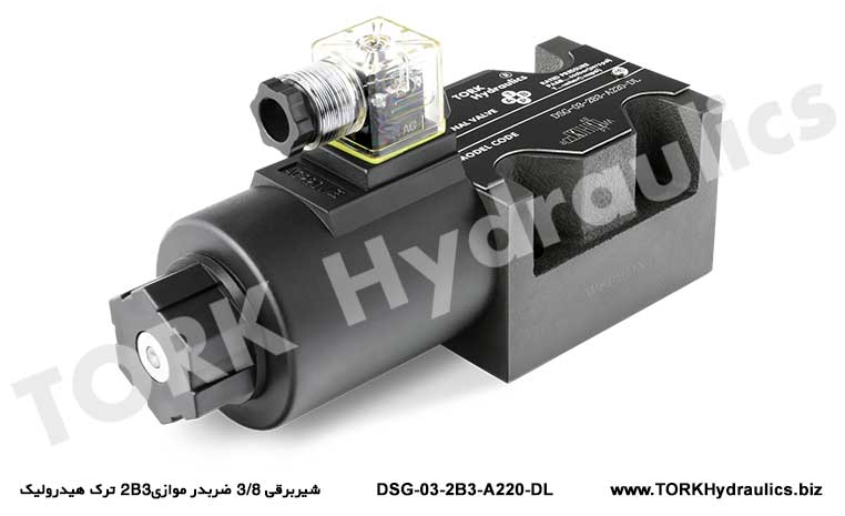 شیربرقی 3/8 ضربدر موازی2B3 ترک هیدرولیک, Solenoid Kumandalı Yönlü DSG-03-2B3 Valfı