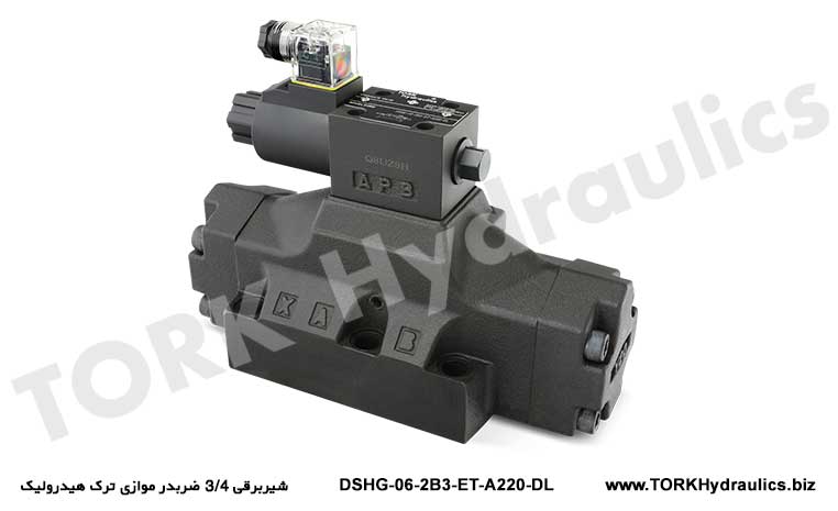 شیربرقی 3/4 ضربدر موازی ترک هیدرولیک, Hydraylic Solenoid Kumandalı Yönlü 3/4 Valfı 