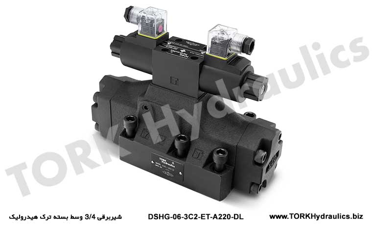 شیربرقی 3/4 وسط بسته ترک هیدرولیک, Solenoid Operated Directional DSHG-06-3C2-ET Valve