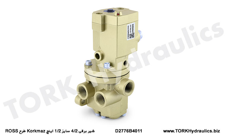 شیر برقی 4/2 سایز 1/2 اینچ Korkmaz طرح ROSS, Solenoid valf 4/2 boy 1/2 inç Korkmaz tasarım ROSS