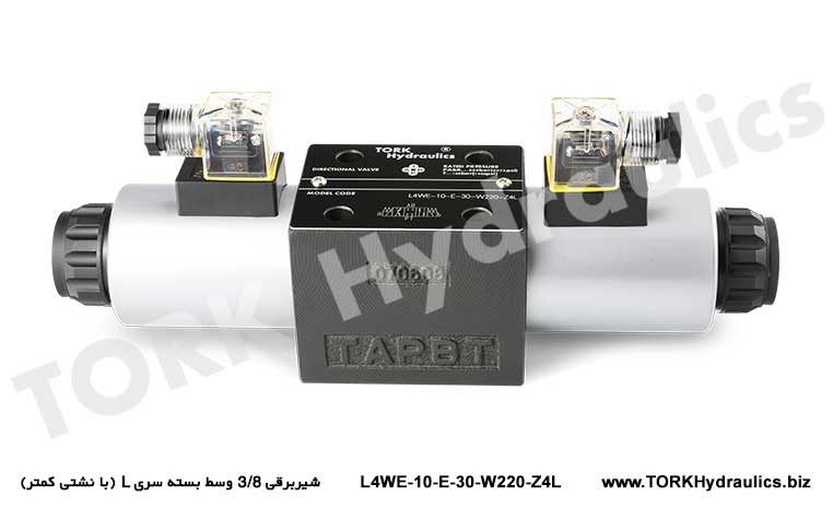شیربرقی 3/8 وسط بسته سری L (با نشتی کمتر), Solenoid Kumandalı Yönlü L4WE-10-E-30 Valfı
