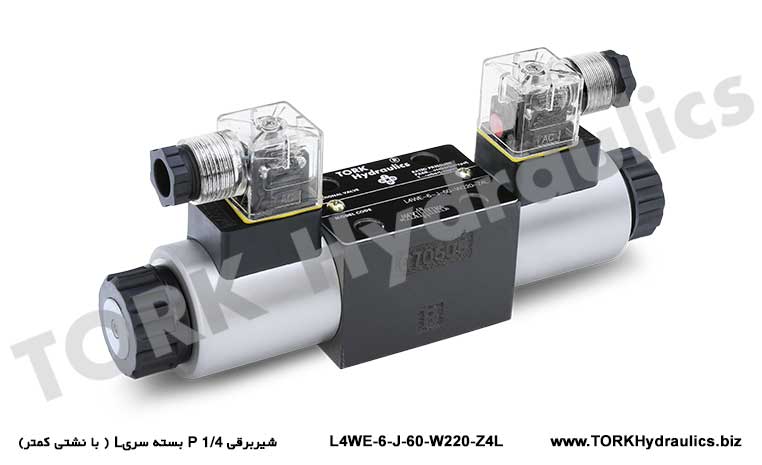شیربرقی 1/4 P بسته سریL ( با نشتی کمتر), Solenoid Kumandalı Yönlü  L4WE-6-J-60 Valfı