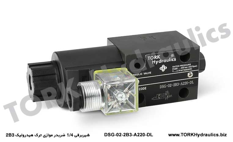 شیربرقی 1/4 ضربدر موازی ترک هیدرولیک 2B3, Solenoid Kumandalı Yönlü DSG-02-2B3 Valfı