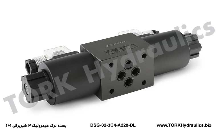 شیربرقی 1/4 P بسته ترک هیدرولیک, Solenoid Kumandalı Yönlü  DSG-02-3C4 Valfı