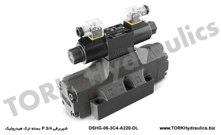 شیربرقی 3/4 P بسته ترک هیدرولیک, Solenoid Kumandalı Yönlü DSHG-06-3C4-ET Valfı