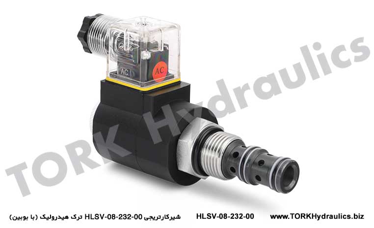 شیرکارتریجی HLSV-08-232 ترک هیدرولیک (با بوبین), 3/2 POPET VALFLER BUCHER