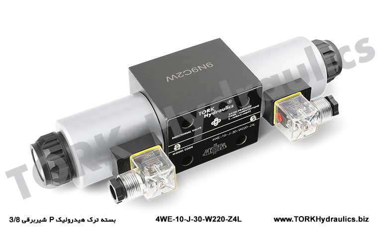 شیربرقی 3/8 P بسته ترک هیدرولیک, Solenoid Kumandalı Yönlü 4WE-10-J-30 Valfı