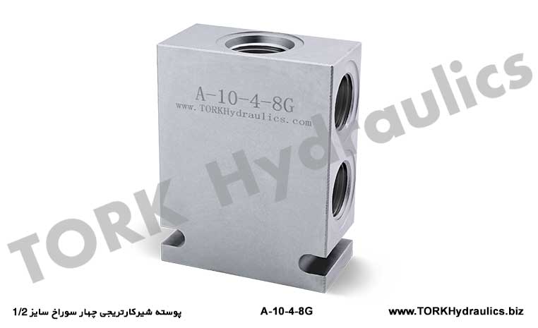 پوسته شیرکارتریجی چهار سوراخ سایز 1/2, A-10-4-8G hidrolik KARTİÇ GİRİŞ ÇIKIŞ BLOK