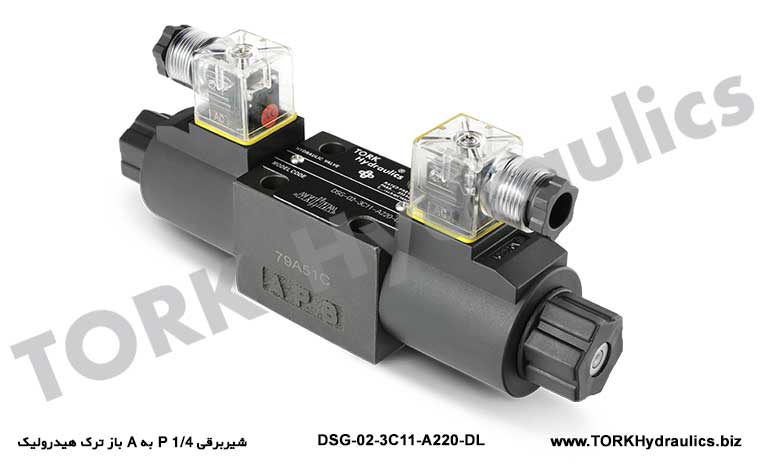 شیربرقی 1/4 P به A باز ترک هیدرولیک, BOBİN Kumandalı Yönlü  DSG-02-3C11 Valfı