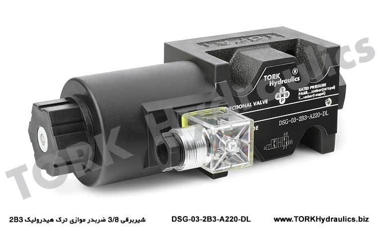 شیربرقی 3/8 ضربدر موازی2B3 ترک هیدرولیک, Solenoid Kumandalı Yönlü DSG-03-2B3 Valfı