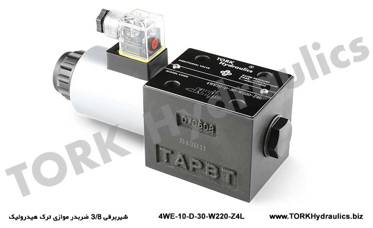 شیربرقی 3/8 ضربدر موازی ترک هیدرولیک, Solenoid Kumandalı Yönlü 4WE-10-D-30 Valfı