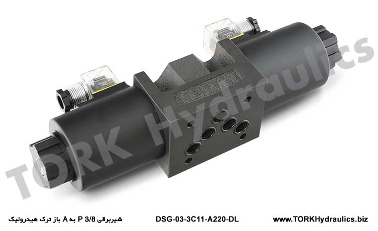 شیربرقی 3/8 P به A باز ترک هیدرولیک, Solenoid Kumandalı Yönlü DSG-03-3C11 Valfı
