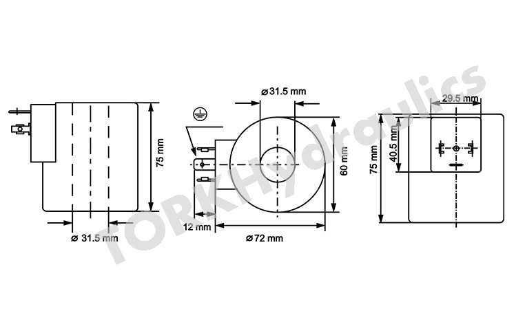 بوبین 3/8 فلزی جهت شیرسری4WE10  ترک هیدرولیک, tork hydraulics DSG-03 hidrolik BOBİNLERİ